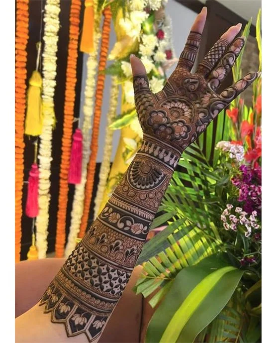 Butterfly Inspired Vibrant Modern Full Hand Mehndi Design